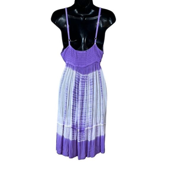 Raya Sun Crepe Crochet Bust Tie Dye Spaghetti Dress Cover Up - Picture 9 of 10